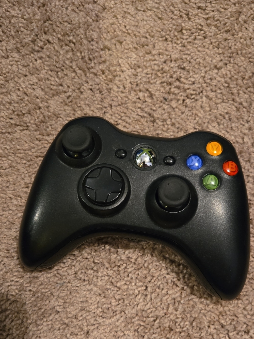 OEM Microsoft Black Xbox 360 Style Wireless Controller with Color Buttons, 9/10